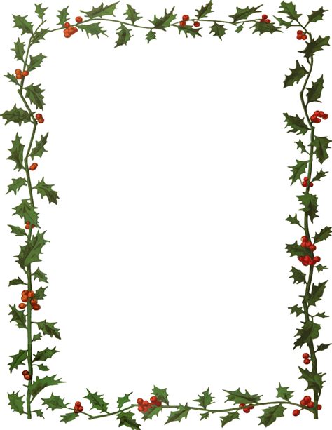 Holly Frame 2 Free Christmas Borders Free Christmas Printables