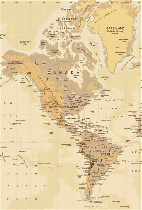 Mapa De América Para Imprimir Político Físico Mudo Con Nombres