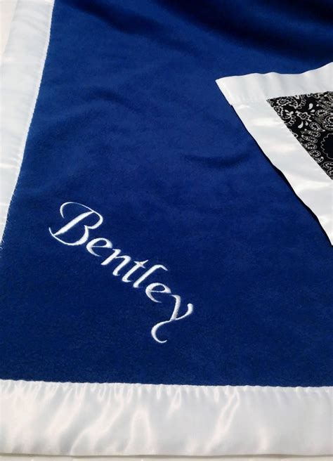 Personalized Baby Blanket With Satin Trim Blue Fleece Blanket Etsy