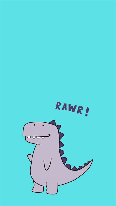 Download Cute Dinosaur Iphone Rawr Art Wallpaper