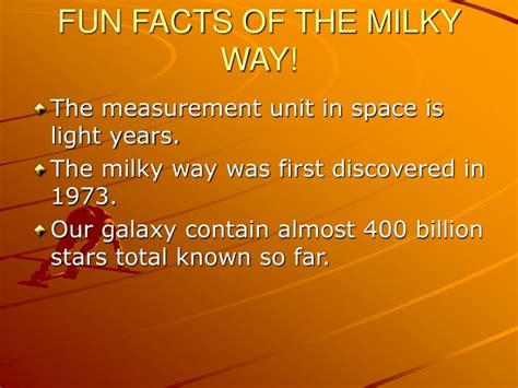 Ppt Fun Facts Of The Milky Way Powerpoint Presentation Free