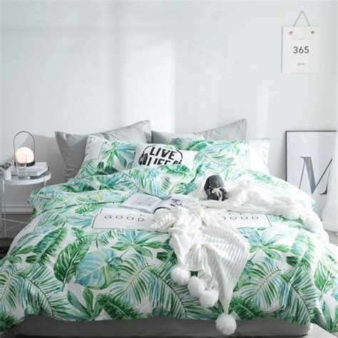Shop discount twin, twin xl, and full size comforter sets, quilts, and bedspreads at burkesoutlet.com. Modern Chic Green and White Tropical Leaf Print Country ...