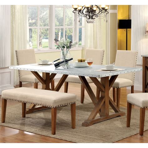 Furniture Of America Aralla Industrial Style Dining Table Overstock