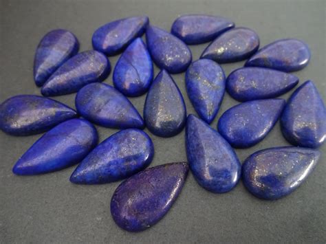 28x15mm Natural Lapis Lazuli Gemstone Cabochon Dyed Teardrop Cabochon