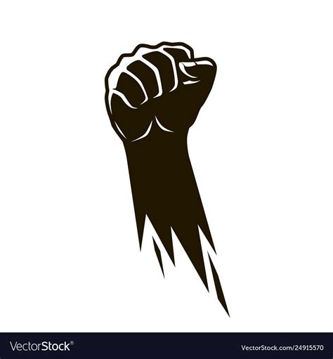 Flying Clenched Fist Strong Power Logo Or Symbol Vector Download A