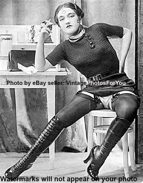 Vintageold 1920s Sexy Girlwoman Knee High Talllace Up Boots Garter Belt Photo Ebay