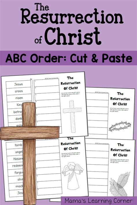 Free Set Of Cut And Paste Resurrection Worksheets