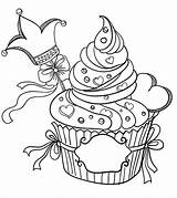 Coloring Pages Adults Cupcake Valentines Hearts Cupcakes Printable Colouring Adult Sheets Kids Cakes Para King Birthday Colorear Color Colorpagesformom Heart sketch template