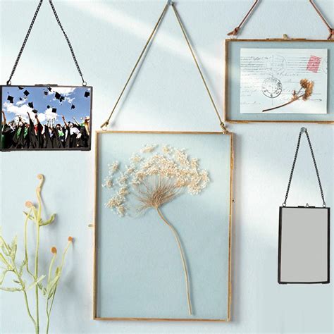 Glass Double Sided Picture Frame Artwork Picture Frame Wall Hanging Decor Ebay