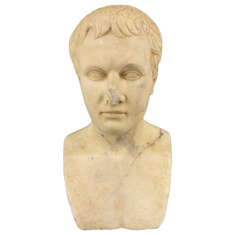Ancient Roman Marble Bust Of Augustus Caesar Circa 2nd Century Ad At