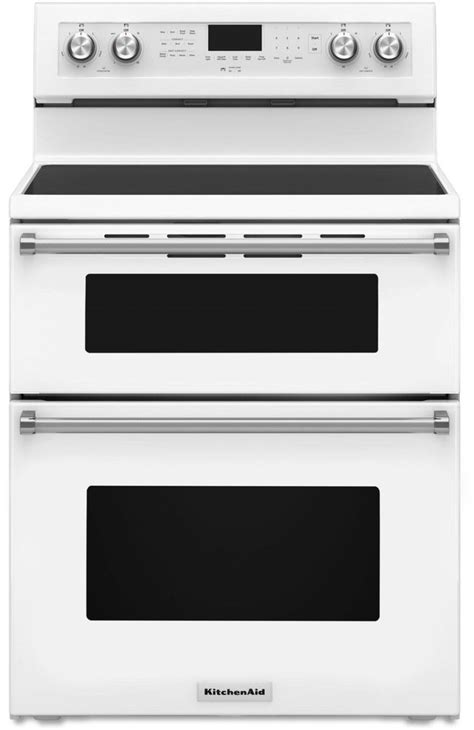 Kitchenaid 30 White Free Standing Electric Double Oven Range Kelso