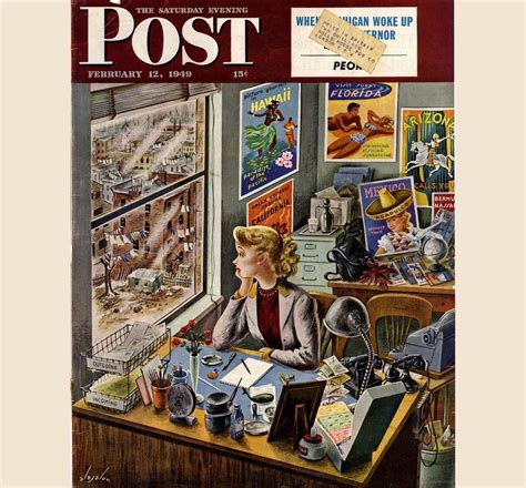 The Saturday Evening Post February 1949 Cover Design By Constantin