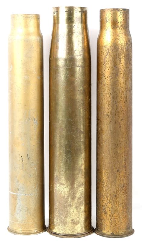 Sold At Auction Brass Artillery Shell Casing Lot Of 3