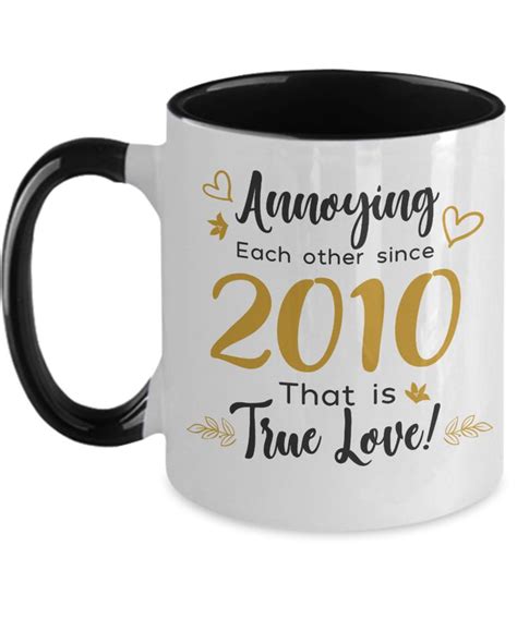Best gift for marriage anniversary couple. 10th Wedding Anniversary Gifts Funny Couple Two Tone Mug ...