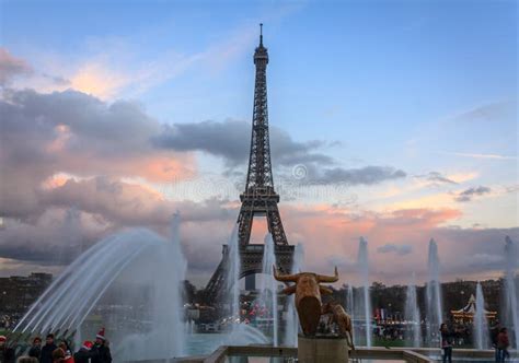 Front View Of Eiffel Tower Editorial Stock Image Image Of Late 89544109