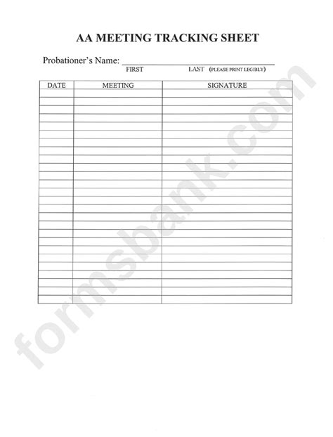 Aa Meeting Attendance Tracking Sheet Template Printable Pdf Download