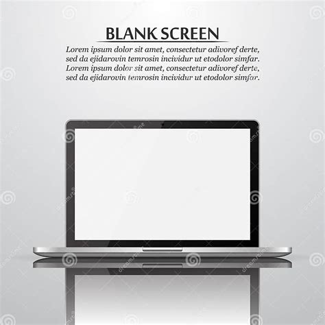 Blank Screen Laptop With Reflection And Shadow Stock Illustration