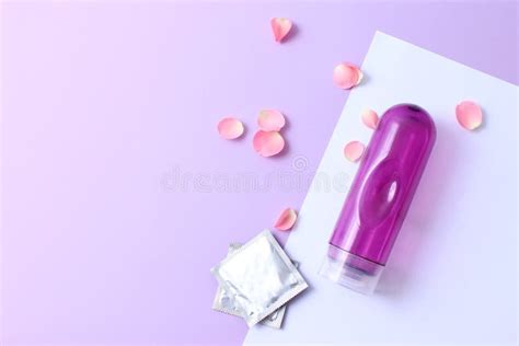 An Intimate Lubricant For Comfortable Sex Close Up On A Colored Background Stock Image Image