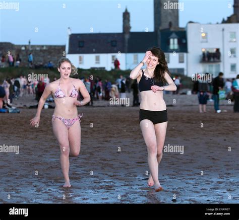 St Andrews Students Take Part In The May Dip Supposed To Alleviate Any Of The Curses Of St