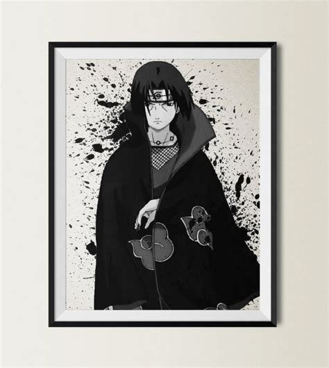 Naruto Shippuuden Uchiha Itachi Watercolor Print 8x10 Archival Print