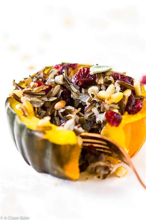 Stuffed Acorn Squash With Wild Rice And Cranberries Gluten Free And