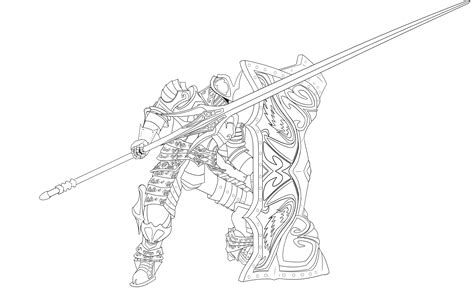 Demons Souls Tower Knight Lineart By Felipe Gewehr On Deviantart