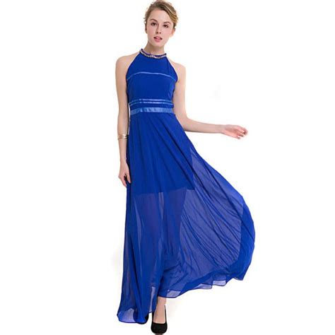 Ormell Elegant Spring Fashion Chiffon Maxi Halter Dress 2017 Women Summer Party Dresses Vintage