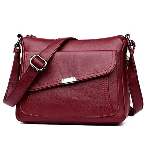 Soft Leather Luxury Handbags Women Multi Pocket Crossbody Shoulder Bags