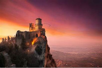 Marino San Fortress Dragon Guaita Flame Sunset