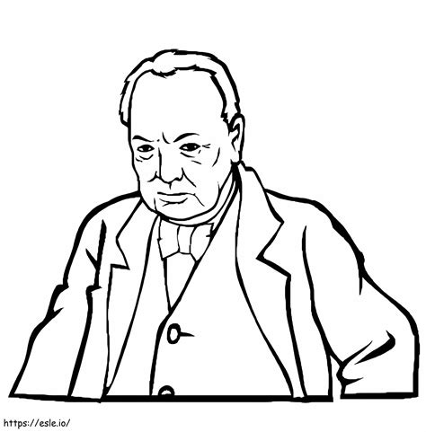 Winston Churchill 3 coloring page