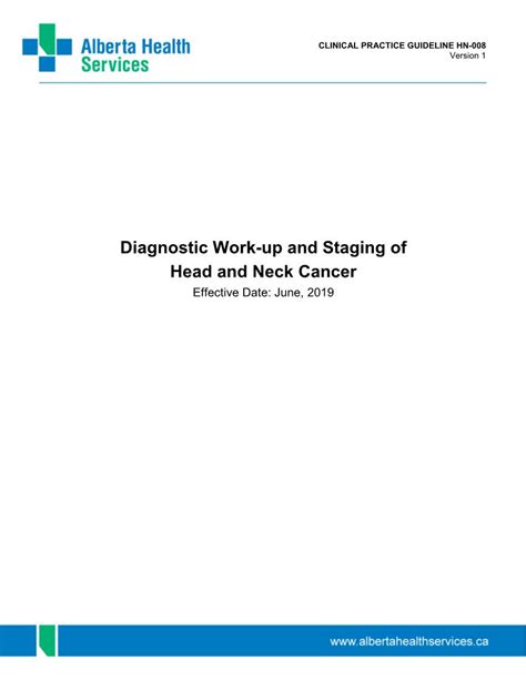 Diagnostic Workup And Staging Of Head And Neck Cancer Docslib