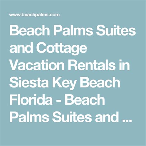 Beach Palms Suites And Cottage Vacation Rentals In Siesta Key Beach