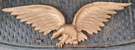 vintage sexton gold bald eagle wall plaque decor wingspan cast metal ebay