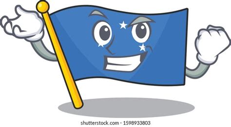Happy Confident Successful Flag Kosovo Cartoon Stock Vector Royalty