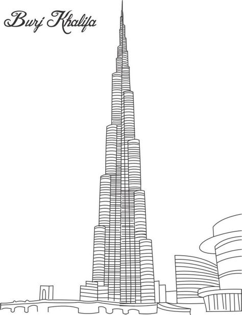Kolorowanka Wieżowiec w Dubaju do druku i online