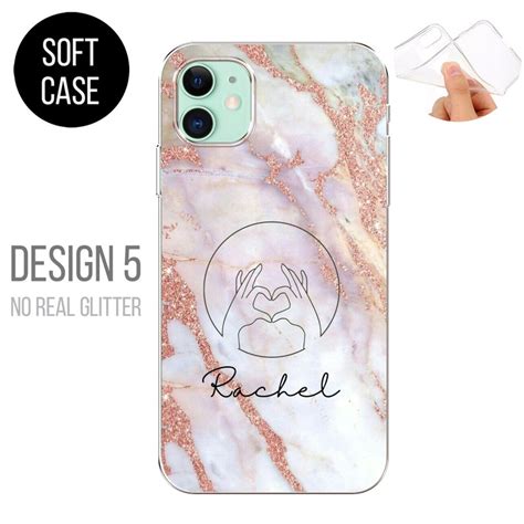 Personalised Phone Case Initials Name Soft Silicone Marbled Etsy