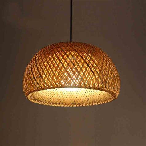 Bamboo Wicker Rattan Shade Pendant Light By Artisan Living Sc 17007