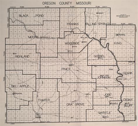 Map Of Oregon County Missouri Mu Digital Library University Of Missouri