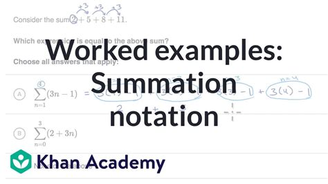 Sigma Notation Worked Examples Youtube