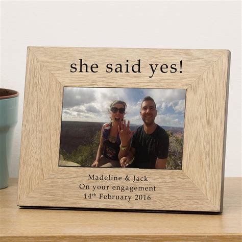 She Said Yes Personalised Engagement Frame By Chalk And Cheese