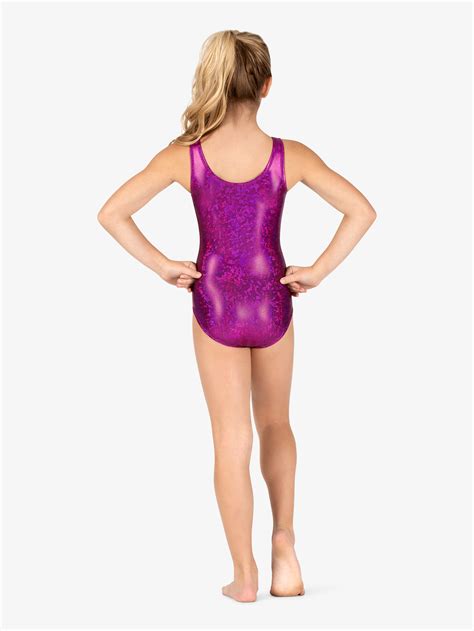 Bloch Purple Disco Foil Gymnastic Leotard Bath Dancewear