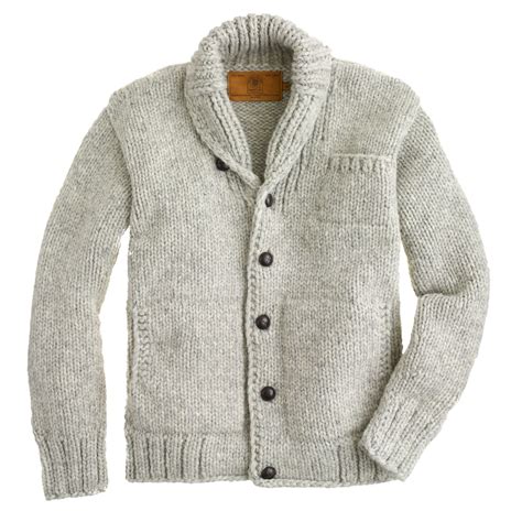 Lyst Jcrew Canadian Sweater Company Cowichan Cardigan In Gray For Men