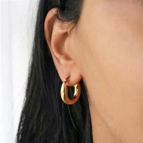 Small Gold Chunky Hoop Earrings Waterproof Rani And Co