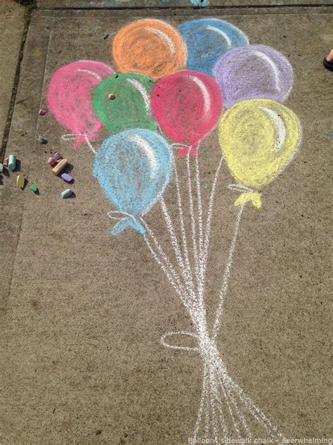 Sidewalkchalkart Balloons Sidewalk Chalk Overwhelming