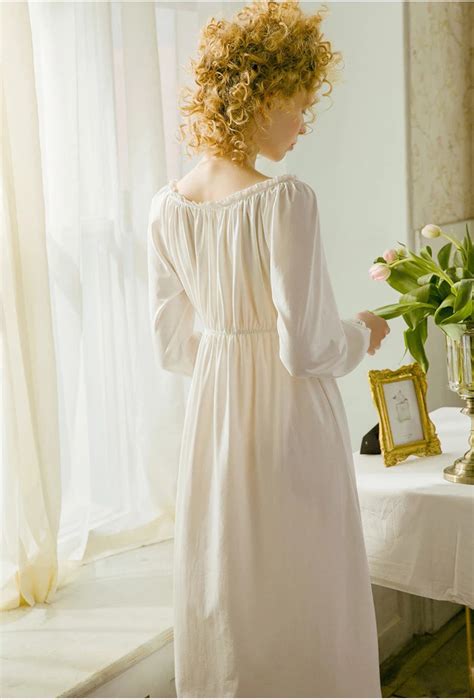 Cotton Nightgowns Victorian Nightgown Women Long White Square Etsy
