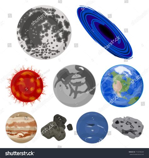 Planets Solar System Cosmic Objects Planets Stock Vector Royalty Free