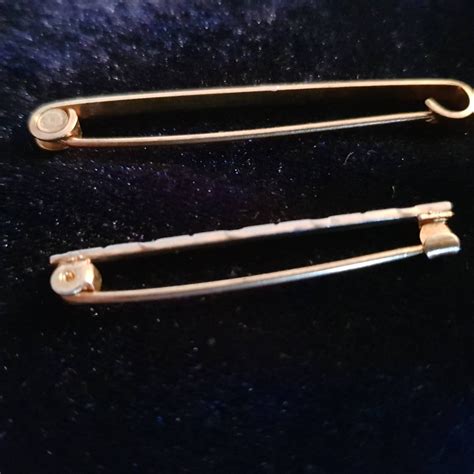 Two Antique Tie Pins One Plain One Patterned 1920s Etsy