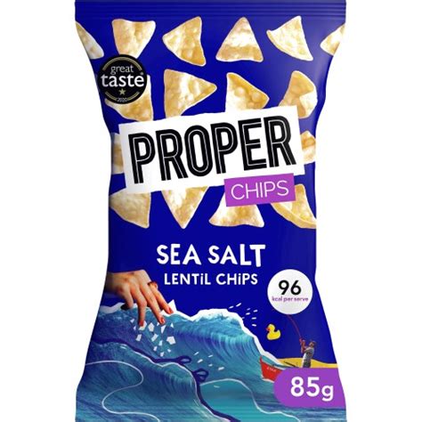 Properchips Sea Salt Lentil Chips Sharing Bag 85g Compare Prices