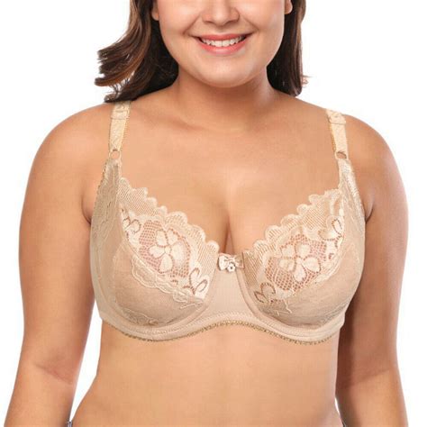 Plus Size Sexy Push Up Minimizer Lace Bras Women Underwire Thin