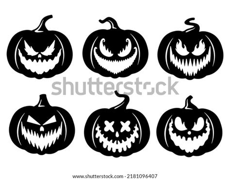 Halloween Scary Face Pumpkin Illustration Stock Vector Royalty Free